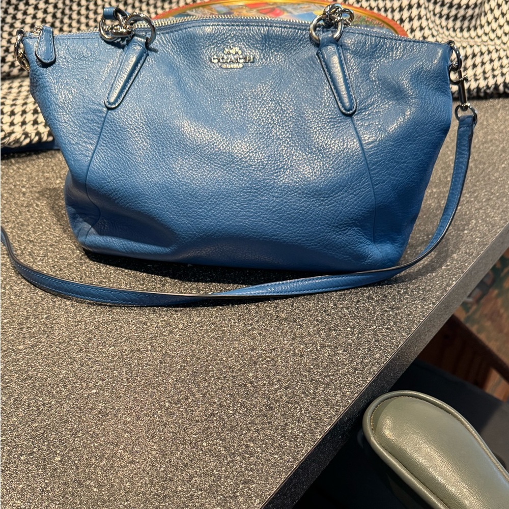 Coach Blue Leather Shoulder Bag